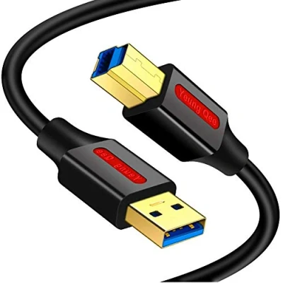 Image of Yeung Qee USB 3.0 A Male to B Cable 6M, Superspeed Type Compatible with Printers,Docking Station,External Hard Drivers,Scanner,USB Hub and More Devices (6m/20ft)
