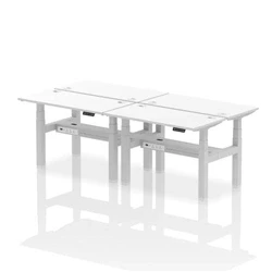 Image of Air B2B 1200x600mm Height Adjustable 4P Bench Desk CP White/Silver