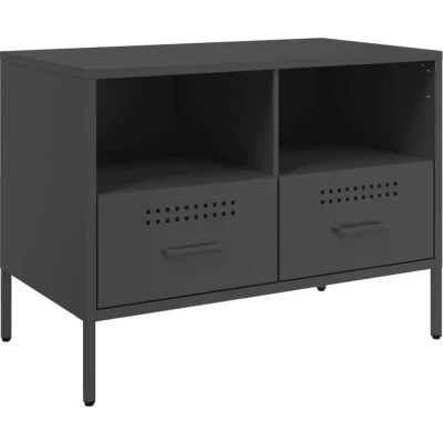 Image of vidaXL TV Cabinet Black 68x39x50.5 cm Steel
