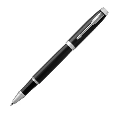 Image of Parker IM Rollerball Pen Black/Chrome Barrel Black Ink Gift Box