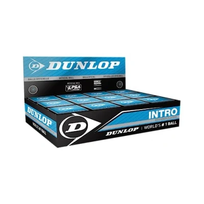 Image of Dunlop Squash Balls Intro Blue, 12 Balls, for Beginners and Hobby Players Fast Speed