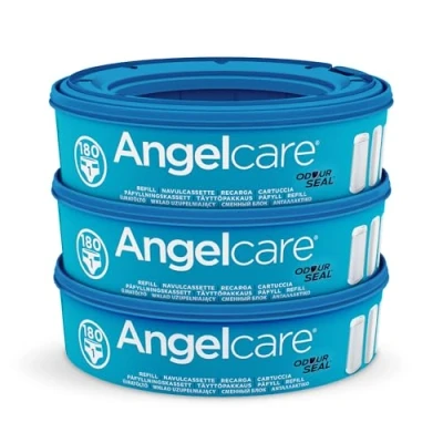 Image of Angelcare Nappy bin refill cassettes Compatible with Disposal System Pack of 3