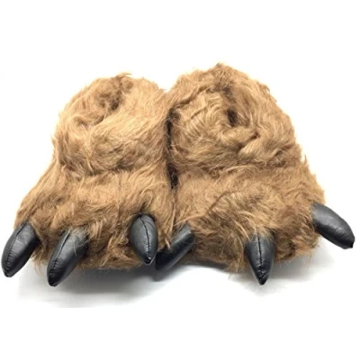 Image of ShuCentre Unisex Novelty Monster Bear Claw Animal Slippers Cozy Design Comfortable Indoor Footwear for Men Women &amp; Kids Fun Soft Plush Warm (Dark Brown UK 12)