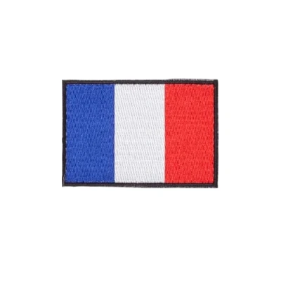 Image of Embroidered Patch with Velcro Flag Countries of Europe for Backpacks and Vests Cross Training Gym (France)