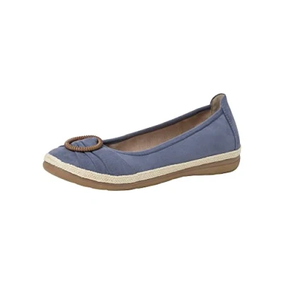 Image of Jana Women&#039;s 8 22161 20 Komfortable Mehrweite Bequemschuh Klassisch Alltagsschuhe Business Ballet Flat, Denim, 6 UK