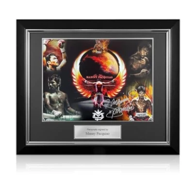 Image of Exclusive Memorabilia Manny Pacquiao Signed Boxing Photo. Deluxe Frame