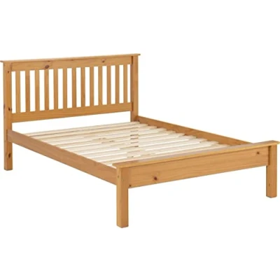 Image of Seconique Monaco 4&#039;6&quot; Double Low End Bed in Antique Pine