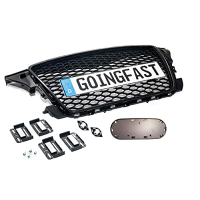 Image of Fits for Audi A3 8P Facelift Badgeless Mesh Grill Front with Emblemholder