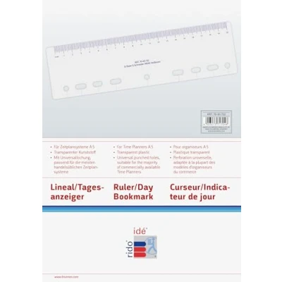 Image of Rido/idé 7065732 Plastic Ruler for A5 Ring File/Timer/Timing 1