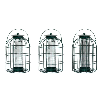 Image of Pack of 3 Wild Bird Hanging Nut Feeder with Squirrel Guard