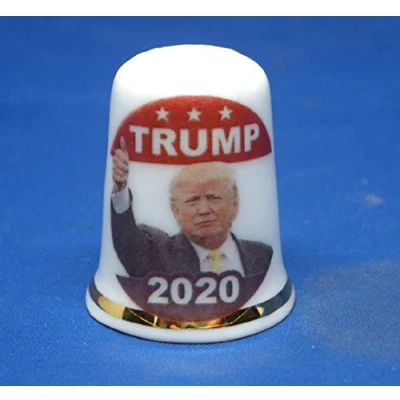 Image of Birchcroft Porcelain China Collectible Thimble Donald Trump Election 2020