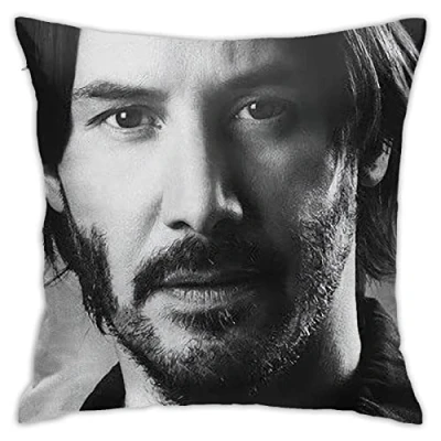 Image of Keanu Reeves Pillow Covers Cases Indoor Outdoor, White, (PC28) 45cmx45cm