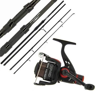 Image of DNA Leisure NGT Profiler Carbon Travel 9ft 4pc Rod &amp; CKR30 Reel Set Carp Sea Coarse Fishing