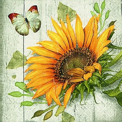 Image of 20 Napkins Vintage Sunflower/Flower/Summer/Autumn 33 x cm