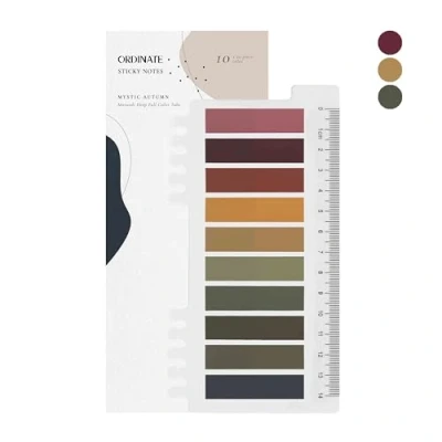 Image of Ordinate Pack of 200 Adhesive Strips, Transparent Sticky Notes, Index Tabs, Writeable Markers Pastel, Stationary Supplies, Notes Tabs (A Pieces Mystic