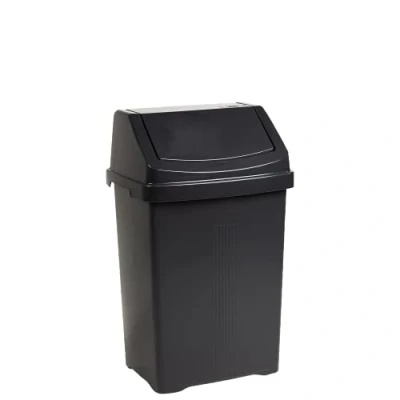Image of M1SS 25 Litre Midnight Dark Greyish Plastic Swing Bin Waste Recycle Dustbins Kitchen, Bathroom Rubbish Trash Refused Bins