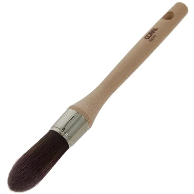 Image of Coral 33714 Aspire 25MM Round Sash Paint Brush Professional Firm Pointed Profile for Fast Accurate Detail Cutting in Ultra Smooth Finish with Trade Emulsion or Gloss FSC Wood Handle