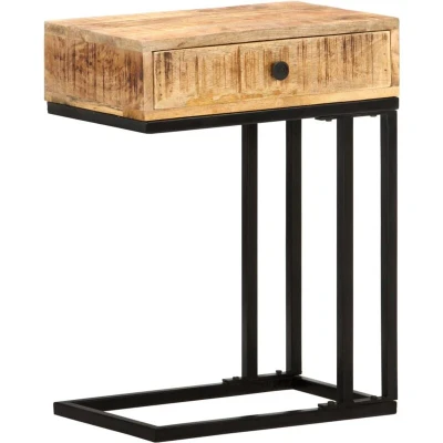 Image of vidaXL U Shaped Side Table 45x30x61 cm Solid Mango Wood