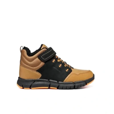 Image of Geox J FLEXYPER BOY B ABX Ankle Boot, Black/DK Yellow, 13 UK Child