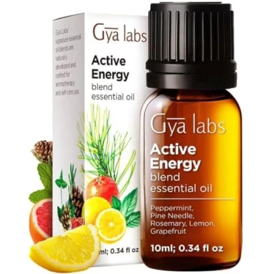 Image of Gya Labs Active Energy Essential Oil Blend for Diffuser Natural Aromatherapy Oils Energy, Rejuvenating &amp; Refreshing (10ml) 100% Pure