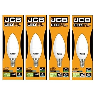 Image of 4 X LED Daylight Candle Lamp Light Bulb SES E14 Small Screw 6500K 6 Watt 40W Equivalent [Energy Class A+]