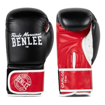 Image of BENLEE Rocky Marciano Unisex_Adult CARLOS Boxing Gloves, Black/red/White, 12 oz
