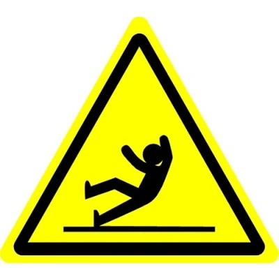 Image of ISO Safety Sign International Warning Slippery Surface Symbol Self Adhesive Sticker 100mm x