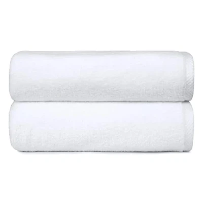 Image of Amazon Basics 2 Bath towel for bathroom, Quick Dry Absorbent Towels Set, 100% Cotton Pack (70x140 cm), White