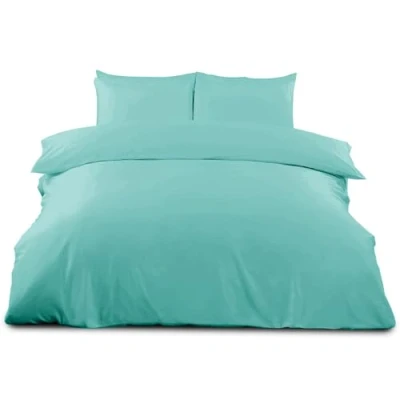 Image of GC GAVENO CAVAILIA Plain Dyed Duvet Covers with Pillowcase Polycotton Lightweight Bedding Quilt Comfortable &amp; Soft Comforter Cover Aqua, Double (200x200cm)