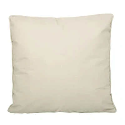 Image of Fusion Plain Natural Outdoor Cushion (43 x 43cm) UV Resistant Water 100% Cotton Filling Included Piped Edge in Garden with Cover Included/Cushion Insert