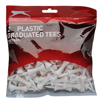 Image of Slazenger Unisex Grad Bumper Pack Golf Tees White 100pk One Size