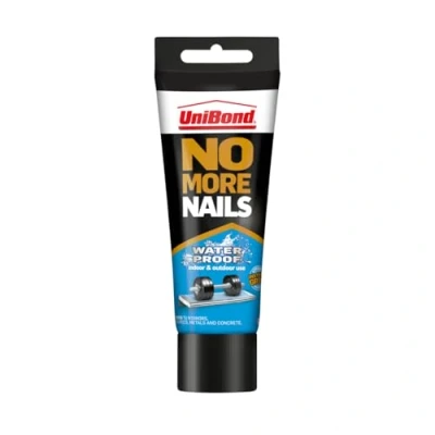Image of UniBond No More Nails Waterproof, Heavy Duty Mounting Adhesive, Strong Glue for Mirrors, Wood, Ceramic, Metal etc., Instant Grab Adhesive Indoor &amp; Outdoor, 1 x 340g Tube