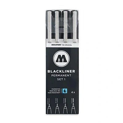 Image of Molotow Blackliner Black Marker Brush MO200486 Set 1 4er