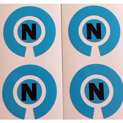Image of Crown Green Lawn Indoor Bowls Adhesive Lettered Coloured Marker Labels Set of 4 (Blue, N)
