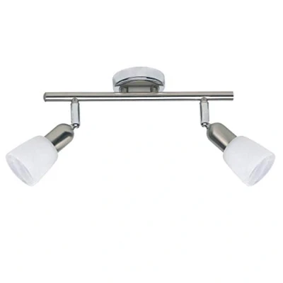 Image of Brilliant Sofia downlight, iron/chrome/white, length 33 cm, 2 bulb.
