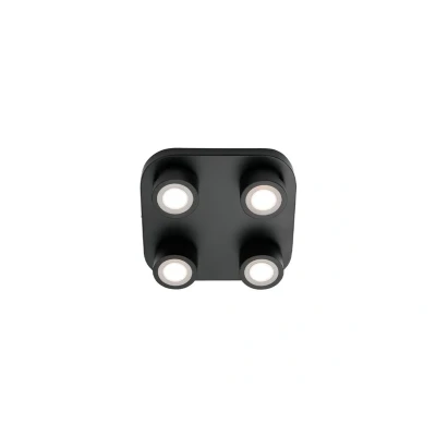 Image of Nordlux LED ceiling light Clyde, 4 bulb, square, black