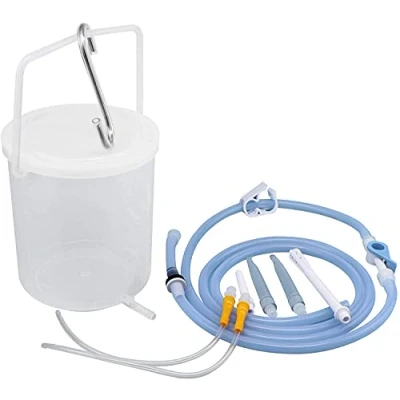 Image of TopQuaFocus 2L Plastic Enema Bucket Kit Clear Reusable Colon Cleanse Leak Proof Home Coffee for Men Women Cleaning BPA Free, 6PCS Enemas Tips