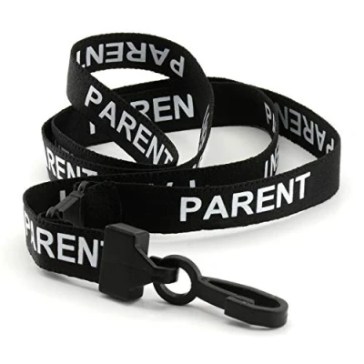 Image of CKB LTD 20x Black Parent LANYARDS Breakaway Safety Lanyard Neck Strap Swivel Plastic Clip for ID Card Holder Pre Printed Pull Quick Release Design