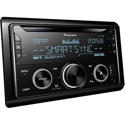Image of Pioneer FH S720BT 2 DIN CD Tuner with Bluetooth, multi colour illumination, USB, Spotify, Smart Sync App and compatible Apple Android devices.