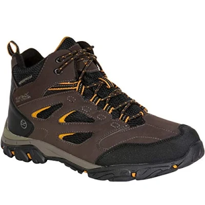 Image of Regatta Mens Holcombe IEP Outdoor Walking Boots Peat Inca Gold 7 UK