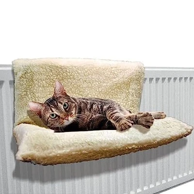 Image of YORKSHIRE HOMEWARE Pet Bed Radiator Cat Dog Warm Fleece Beds Basket Cradle Hammock Animal Hanging Fluffy Kitten Puppy Soft Comfortable Secure Furniture