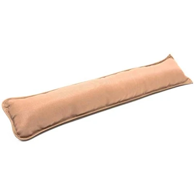 Image of New Plain Fabric Draught Excluder Draft Insulator Cushion Decorative Door or Window Stopper Polycotton Energy Saver Snake Hallway Multipurpose (Beige)