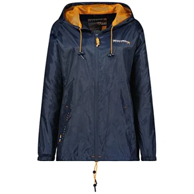 Image of Geographical Norway Boat Lady Women&#039;s Outdoor Windbreaker Jacket Long Sleeve Waterproof Tactical Rain (Navy M Size 2)