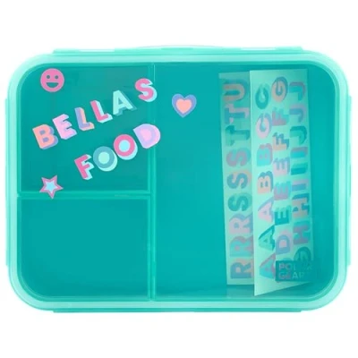 Image of Polar Gear Lunch Box with A Z Sticker Sheet, Polypropylene, 1 Liter, Mint/Teal