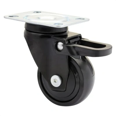 Image of WAGNER design 3C swivel castor/furniture castor black, soft tread, diameter Ø 50 mm, total brake, ball bearing, load capacity kg 01235201