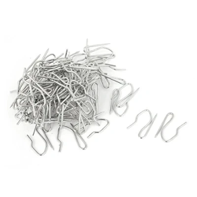 Image of sourcingmap Drapery Curtain Tape Buckram Metal Pinch Pleat Hooks for Window Curtain, Door and Shower Silver Tone 50pcs