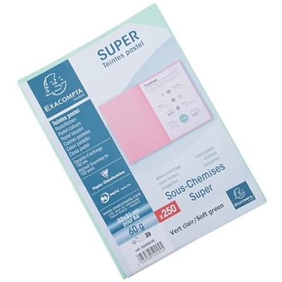 Image of Exacompta Ref 850004E Super Square Cut Folders 22 x 31cm in Size, Suitable for Storing &amp; Holding A4 Documents, 60gsm Material Intense Green (Pack of 250)