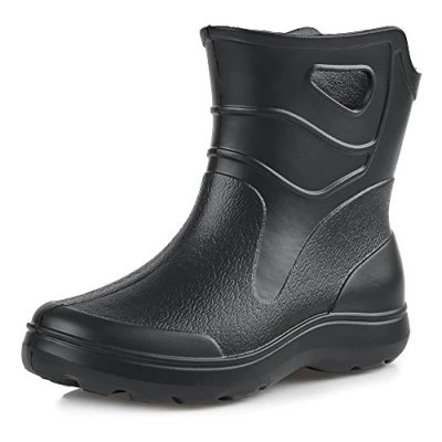 Image of Ladeheid Women&#039;s EVA Light Wellington Boots Rainy Wellies Rain LADW005 (Black, 6.5 UK)