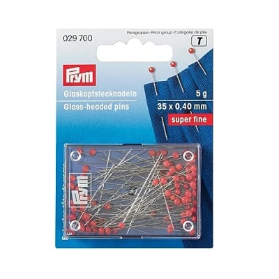 Image of Prym Head Pins, Alloy Steel Glass, Red, One Size