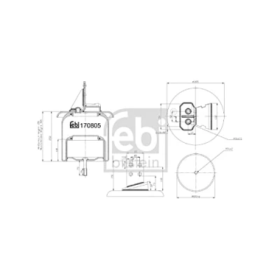 Image of 0008188522, 0041026285, 008188522, 041026285, 08188522 Boot, air suspension FEBI BILSTEIN 170805 Rear Axle Left